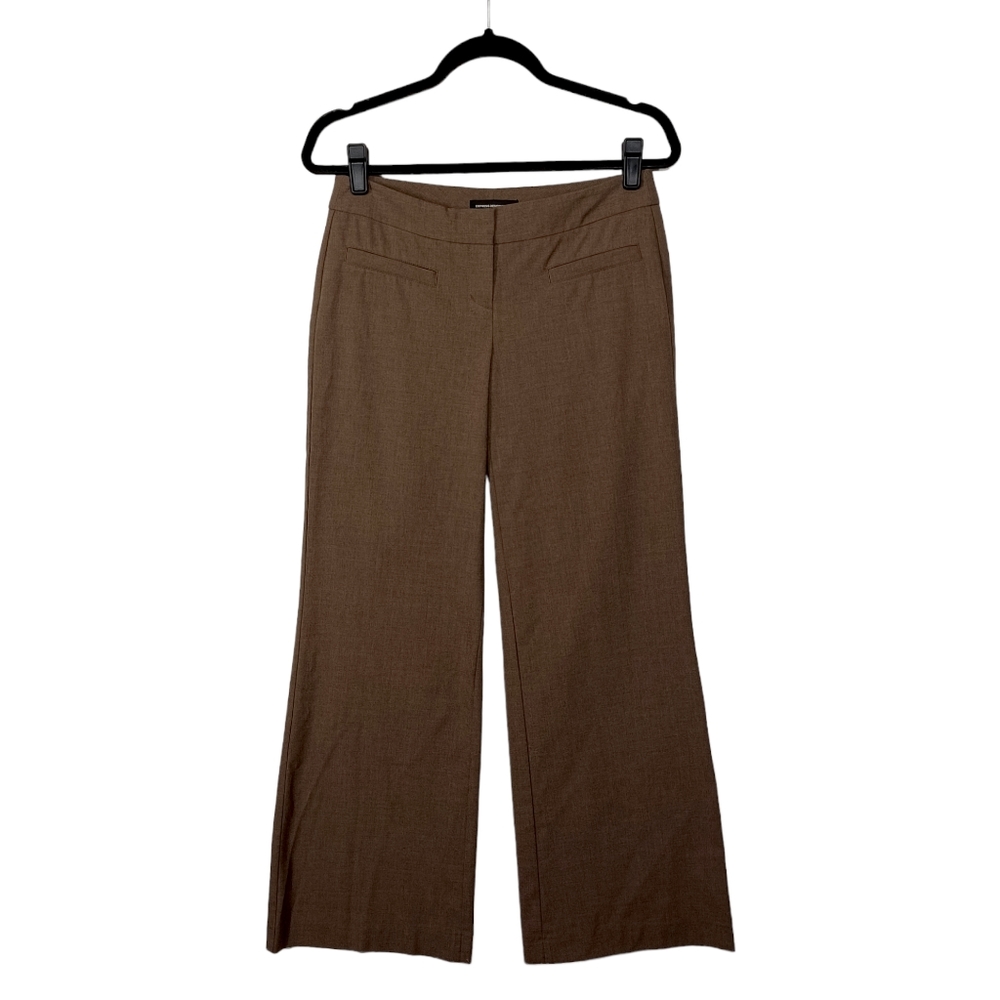 EXPRESS DESIGN STUDIO Brown Straight Leg Career Trouser Pants 2 X-Small